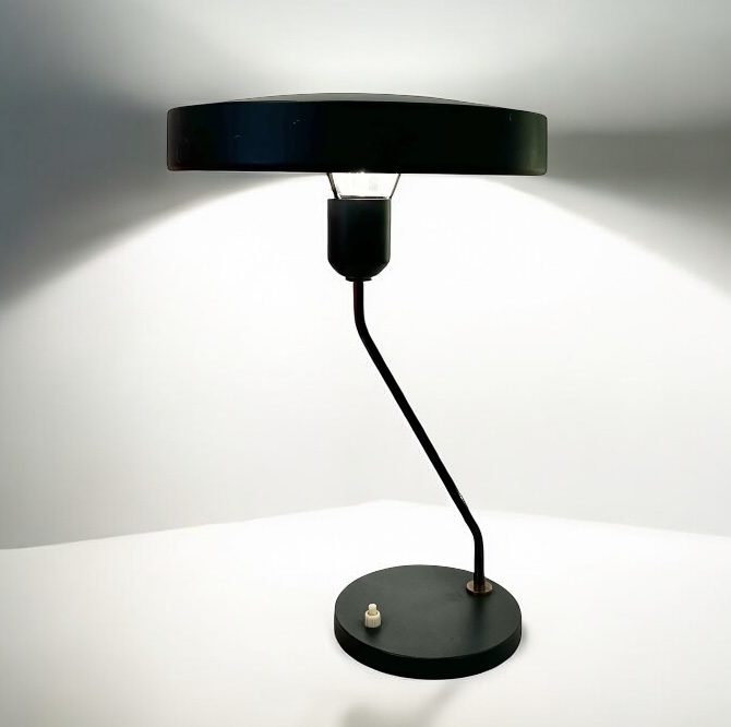 L 430 APO dark green lamp by Louis Kalff for Philips, model Romeo