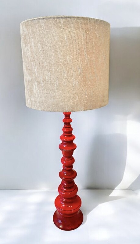 L 434 SC red Kaiser ceramic floor lamp, 1970’s