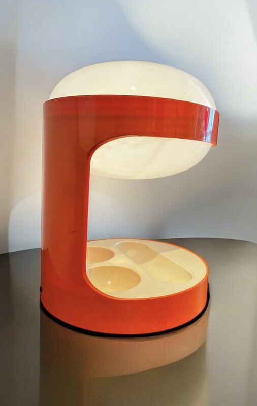 L 443 JFC ORANGE KD29 TABLE LAMP BY JOE COLOMBO FOR KARTELL, 1970S