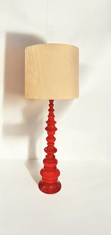 L 446 SC red ceramic floor lamp by Kaiser Ceramic, Germany 1970’s