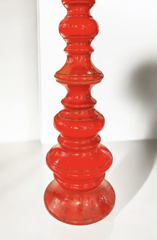 L 446 SC red ceramic floor lamp by Kaiser Ceramic, Germany 1970’s