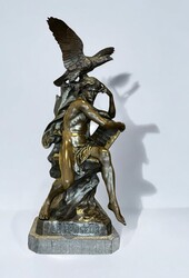 M 154 APO large bronze signed Emile Picault, «  le penseur » 