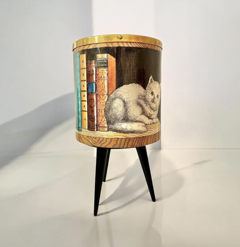 M 168 OB wastepaper basket by Fornasetti, 1950’s