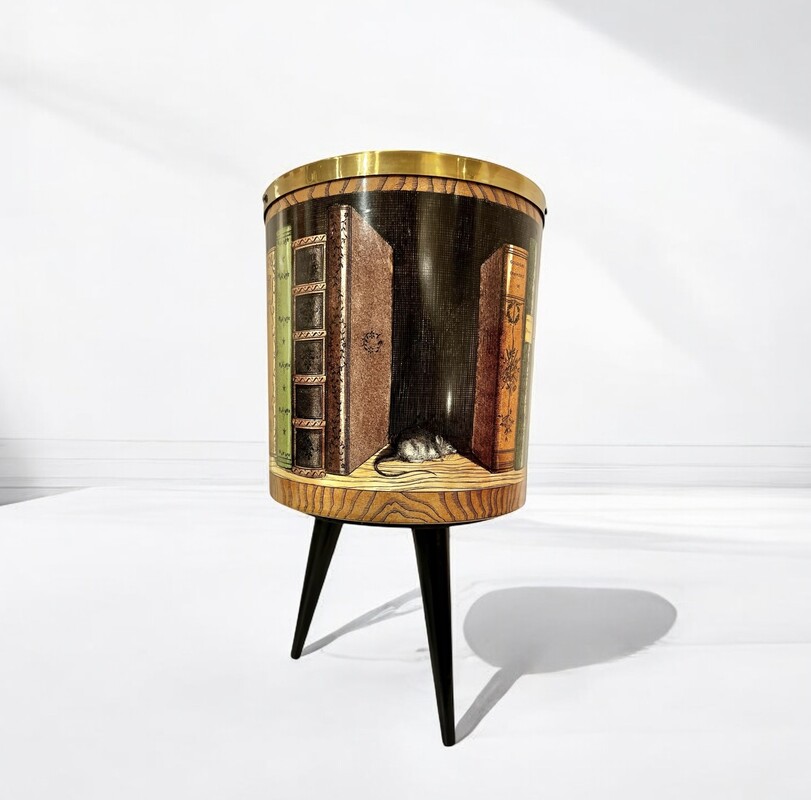 M 168 OB wastepaper basket by Fornasetti, 1950’s