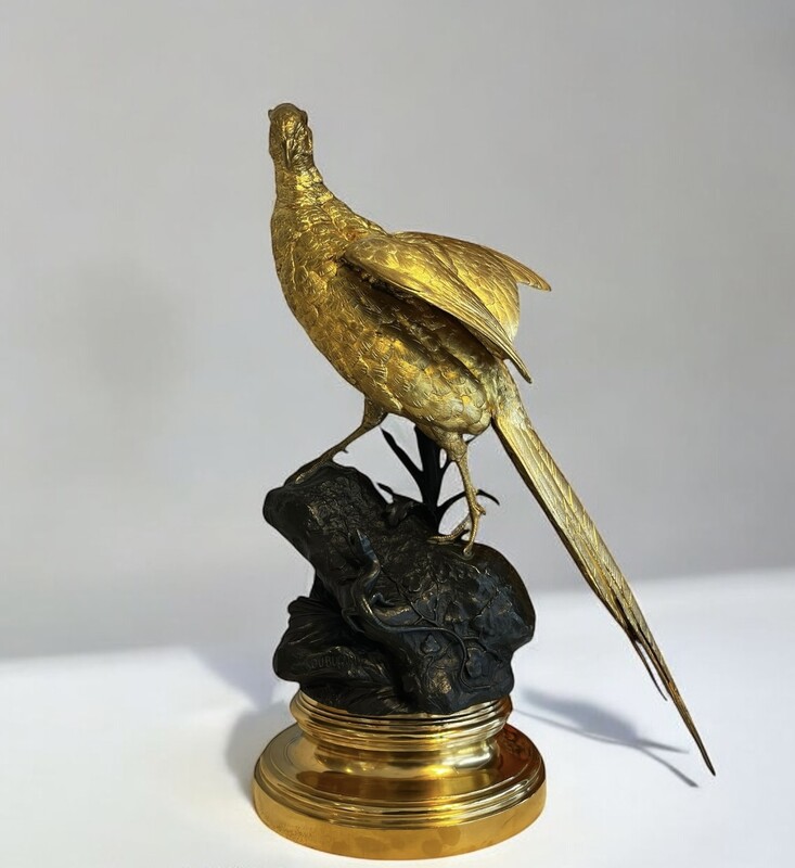 M 176 APO Alfred Dubucand, French (1828 - 1894) Lifesize bronze model of a male pheasant