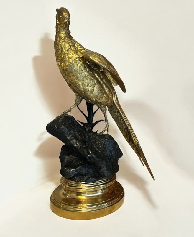 M 176 APO Alfred Dubucand, French (1828 - 1894) Lifesize bronze model of a male pheasant