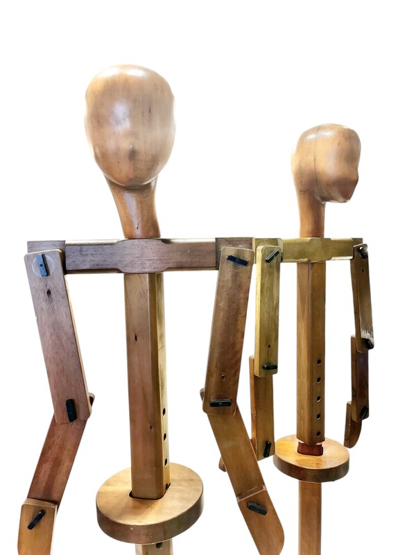 M 177 AG Pair wooden dummies Italy 1970s