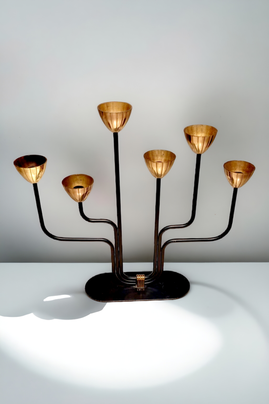 M 278 JC Candlestick By Swedish Modernist Designer Gunnar Ander For Ystad Metall