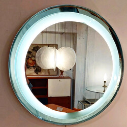 M 789 JC Lightning mirror by Fontana Arte, made of mirror, bluish mirror and sandblasted glass. Italy 1970s