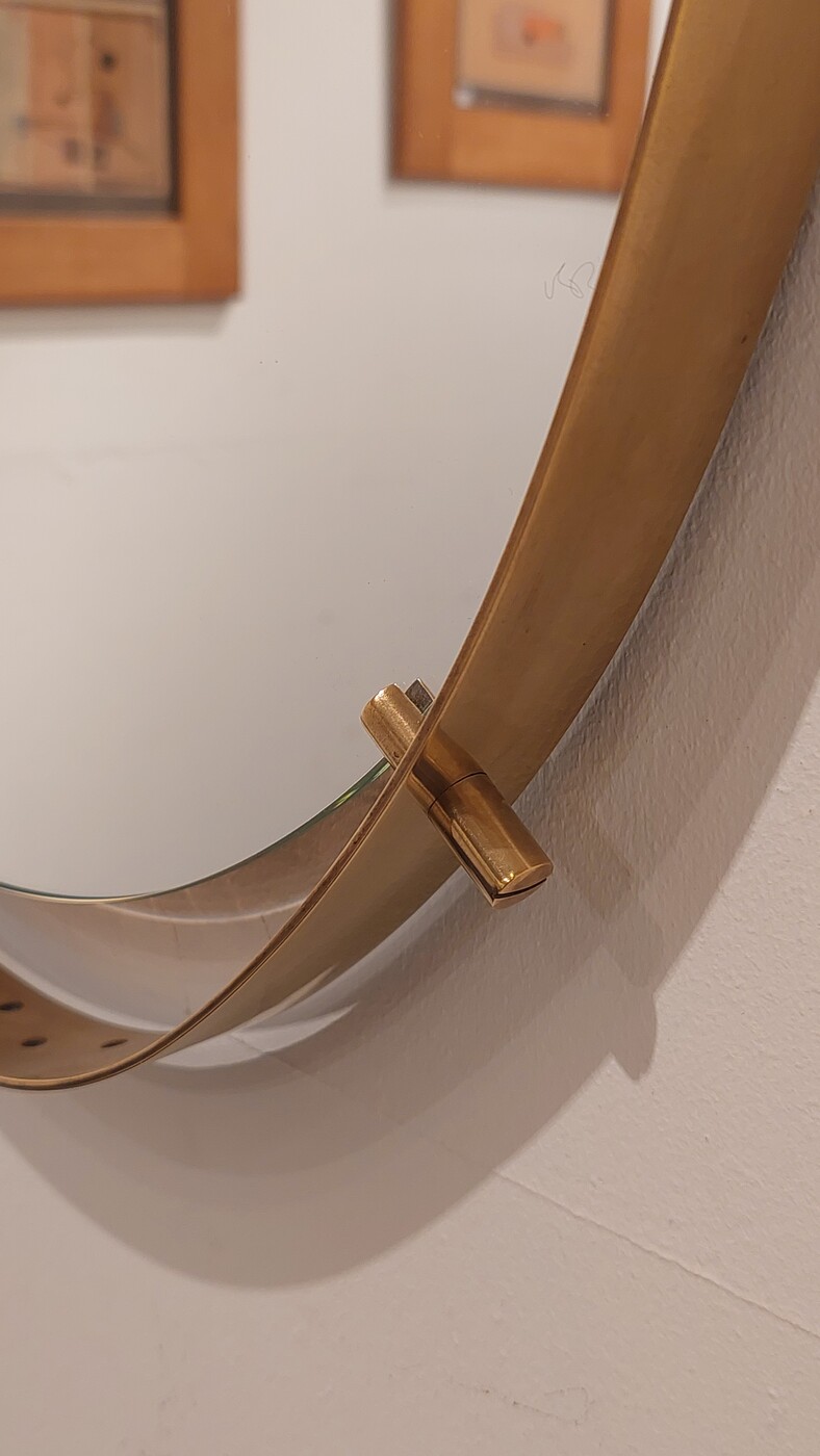 M 809 OB Drop shaped brass mirror, Italy 1960s 