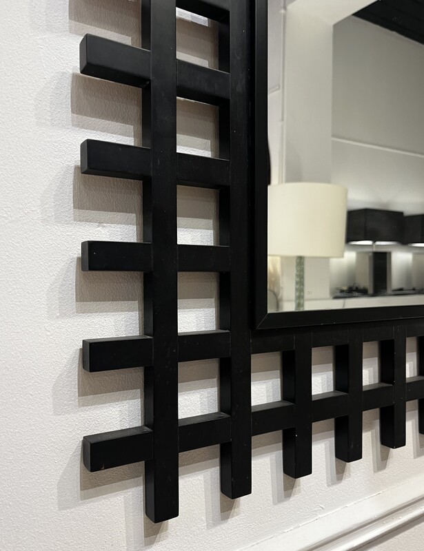 M 914 RD black geometrical frame mirror, 1980’s