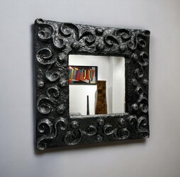 M 915 PL French paper mache mirror, France circa 1990