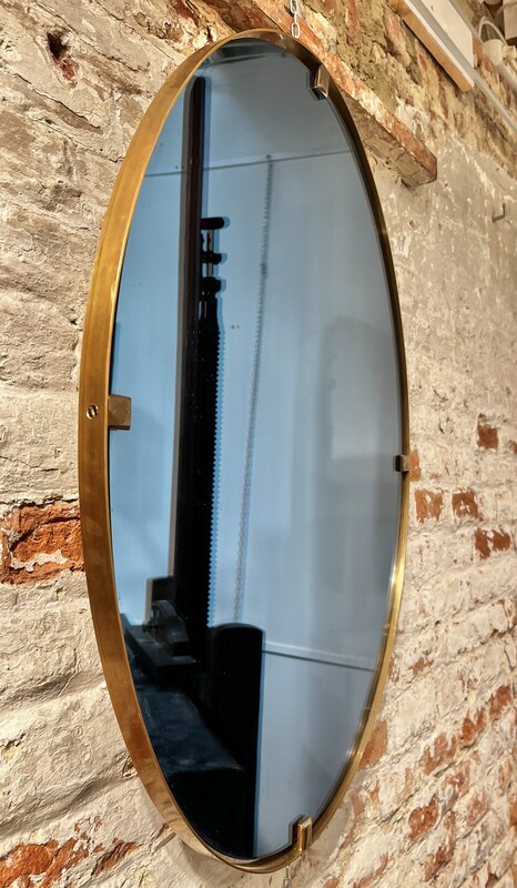 M 916 AG pair of Italian brass mirrors, 1960’s