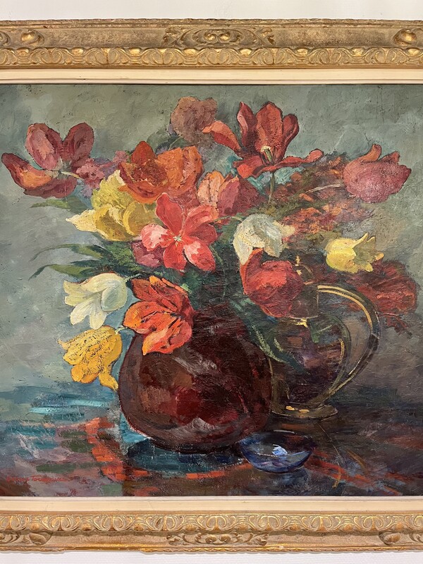 P 258 RP nature morte painting with tulips 