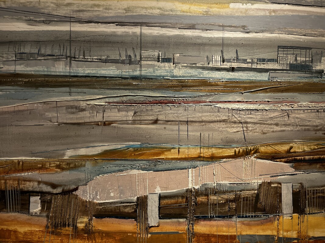 P 282 XXL abstract composition by Maurice Flavion « port ensablé »