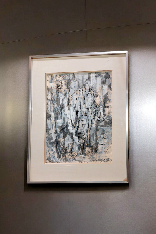 P 287 JC Abstraction on paper signed by Franz Van Montfort 1971