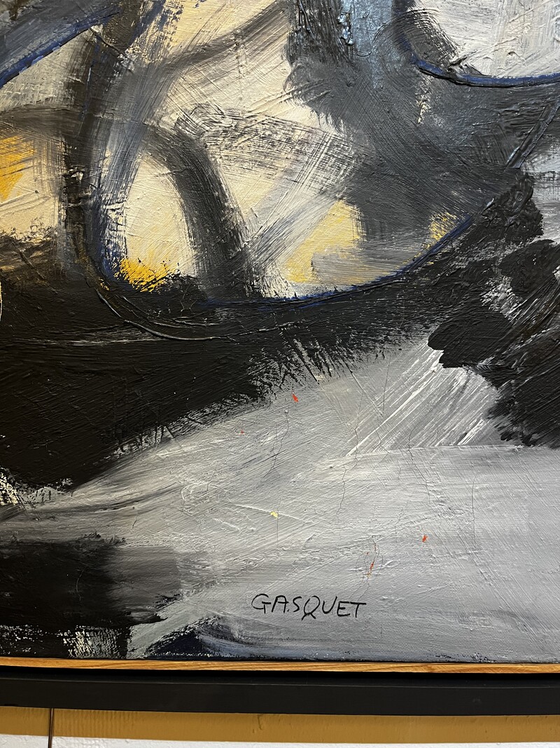 P 300 XXL abstract oil on canvas signed Gasquet. 