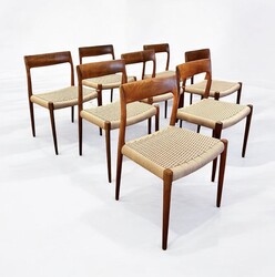 S 220 TROC/SC set of 8 Niels Otto Møller teak chairs, 1960’s