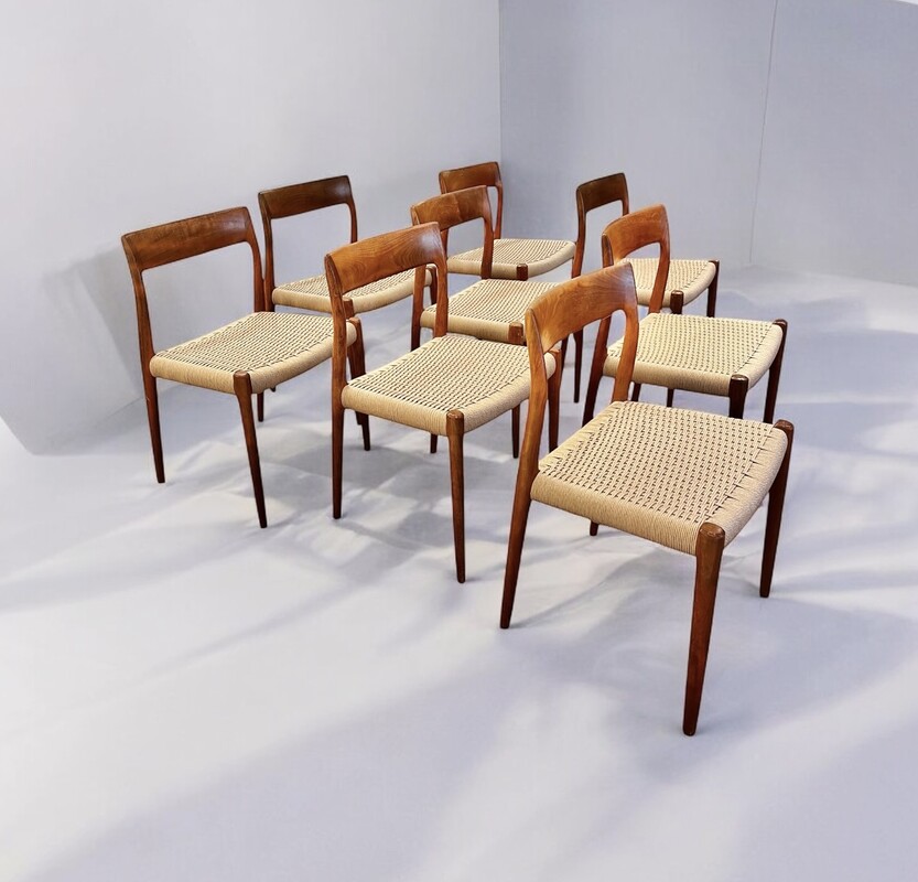 S 220 TROC/SC set of 8 Niels Otto Møller teak chairs, 1960’s