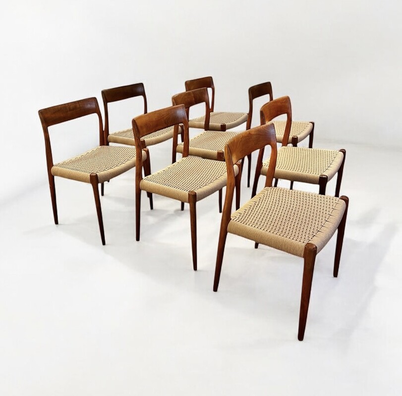 S 220 TROC/SC set of 8 Niels Otto Møller teak chairs, 1960’s