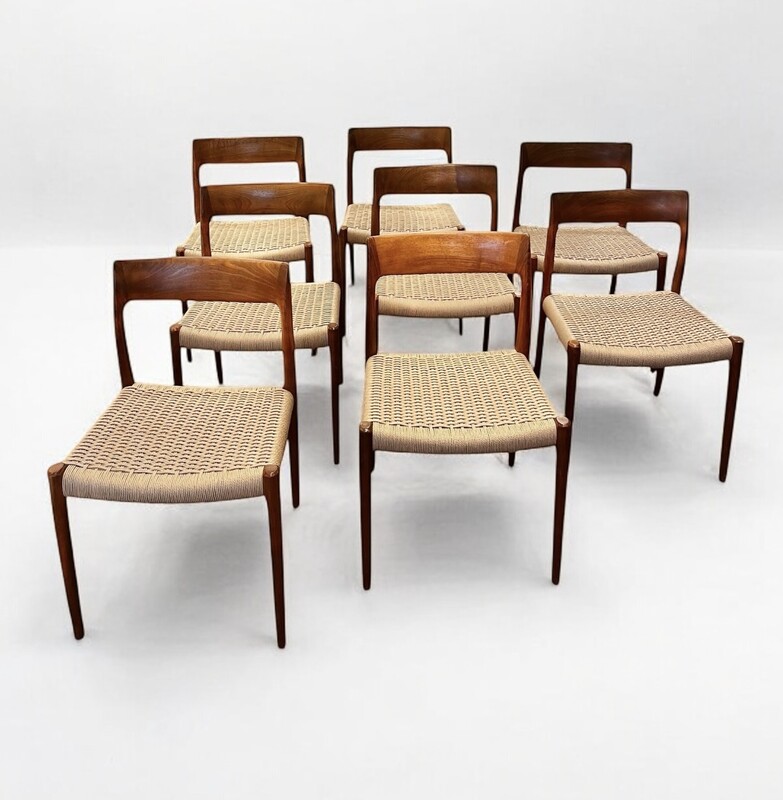 S 220 TROC/SC set of 8 Niels Otto Møller teak chairs, 1960’s