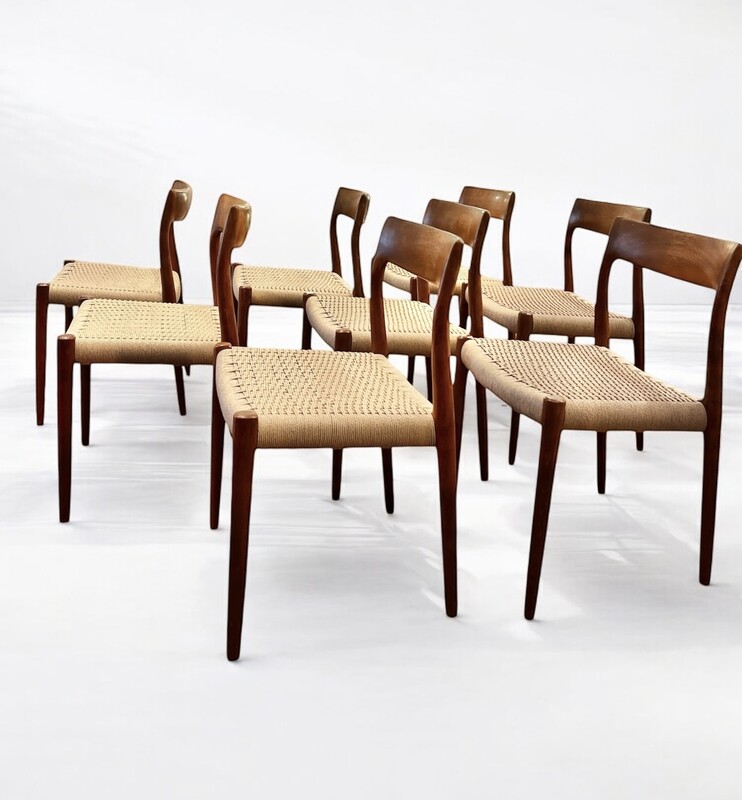 S 220 TROC/SC set of 8 Niels Otto Møller teak chairs, 1960’s