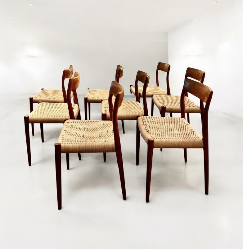 S 220 TROC/SC set of 8 Niels Otto Møller teak chairs, 1960’s