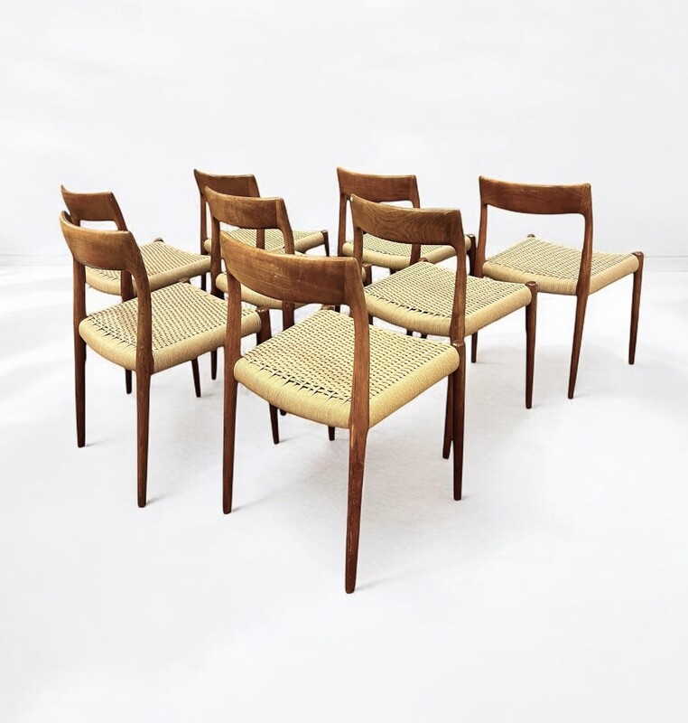 S 220 TROC/SC set of 8 Niels Otto Møller teak chairs, 1960’s