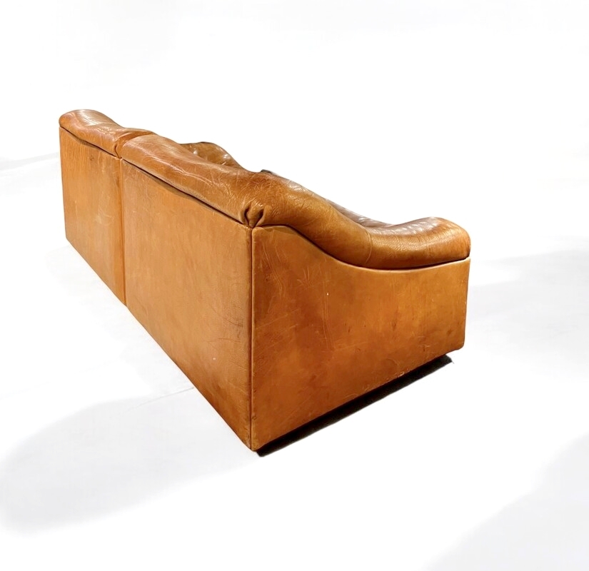 S 224 JC Buffalo leather 2 seater sofa By Desede DS 46, Switserland 1980s