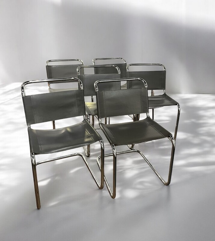 S 224 RP set of 6 grey Marcel Breuer chairs, 1970’s