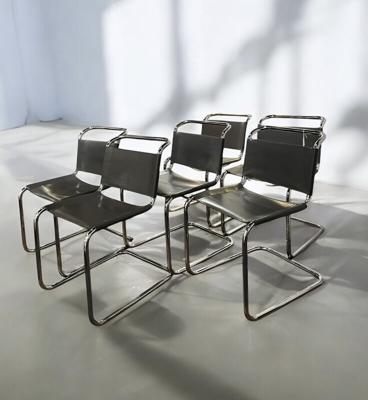 S 224 RP set of 6 grey Marcel Breuer chairs, 1970’s