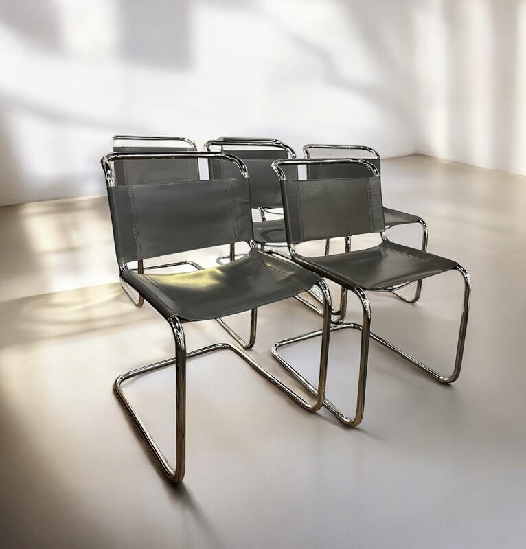 S 224 RP set of 6 grey Marcel Breuer chairs, 1970’s