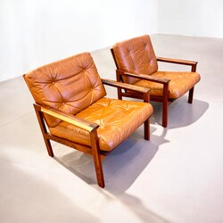 S 226 AG pair of « Capella «  by Illum Wikkelso leather and rosewood