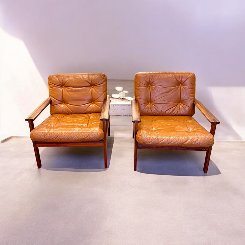 S 226 AG pair of « Capella «  by Illum Wikkelso leather and rosewood