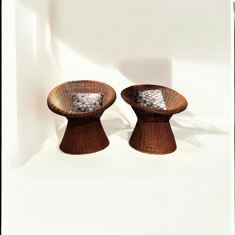 S 233 JFC pair of rattan seats 