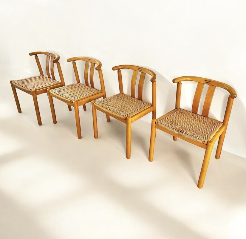 S 242 FS set of 4 vintage swedish chairs 