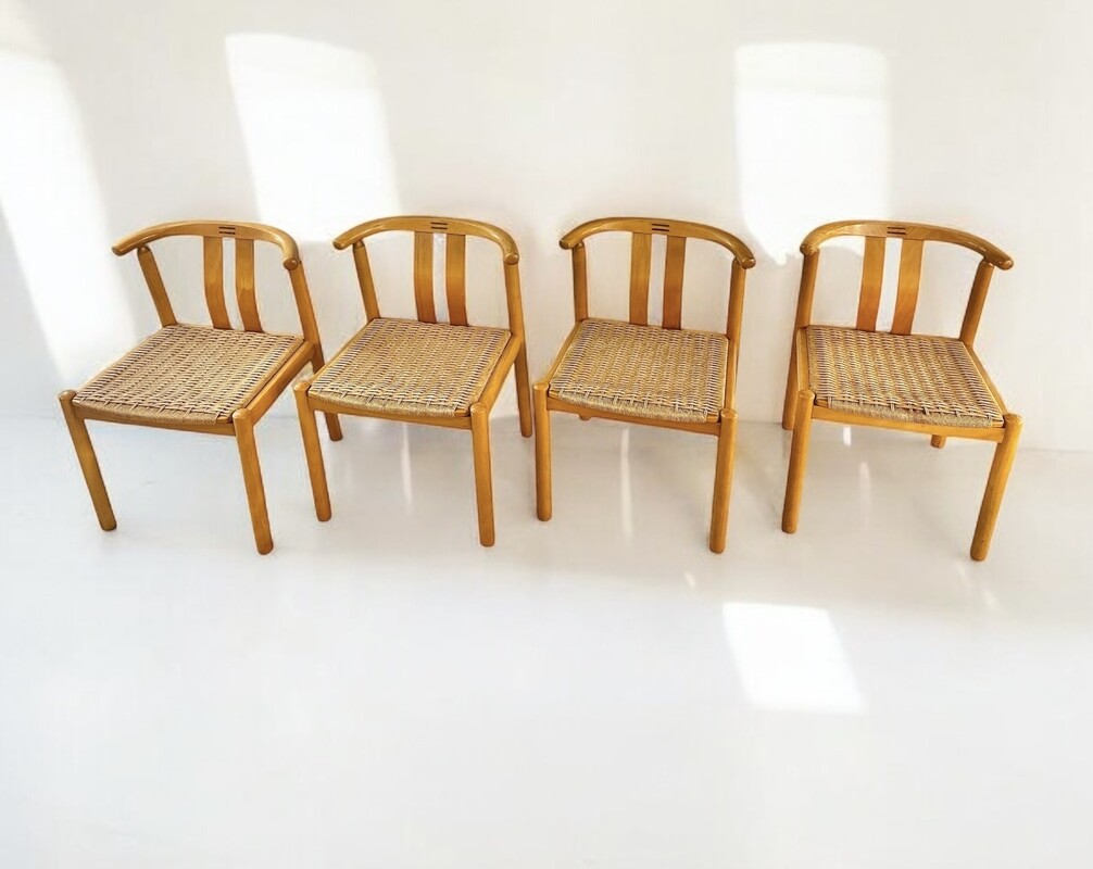 S 242 FS set of 4 vintage swedish chairs 