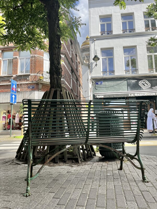 S 242 RD late 19th century wrought iron garden bench by « Grassin / Usine Saint-Sauveur Arras » 