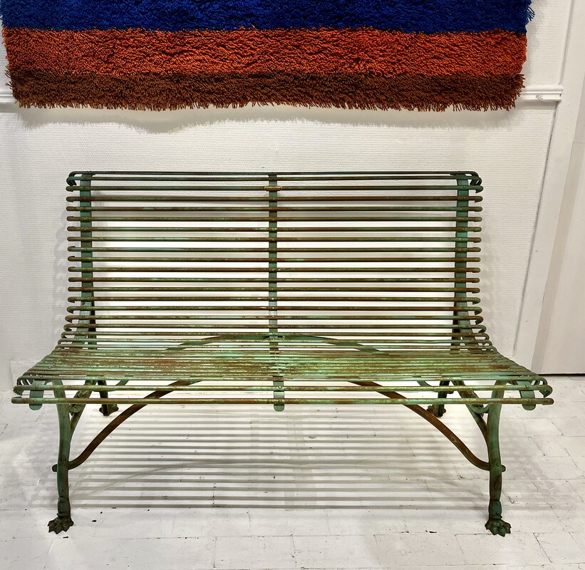 S 242 RD late 19th century wrought iron garden bench by « Grassin / Usine Saint-Sauveur Arras » 