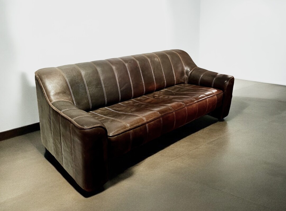 S 261 CW 3 seats brown leather sofa by De Sede