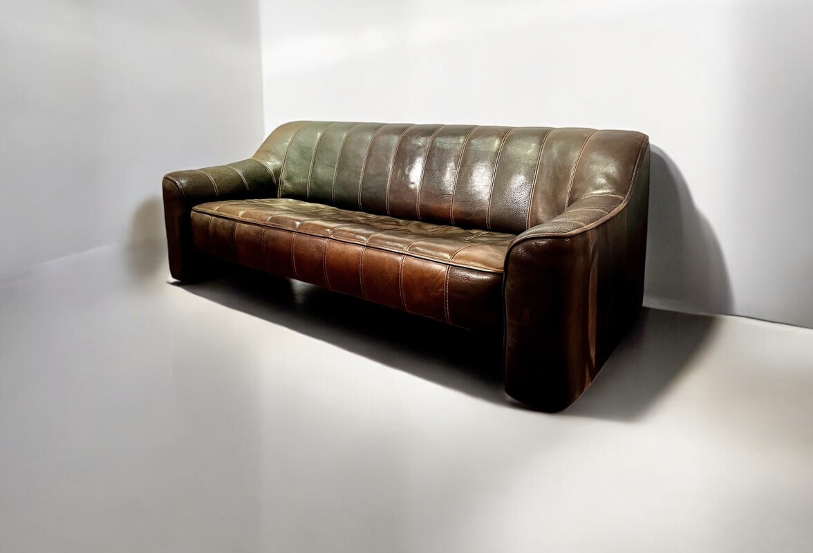 S 261 CW 3 seats brown leather sofa by De Sede