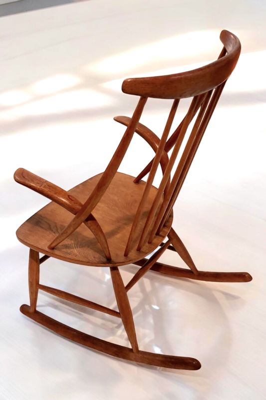 S 273 JC Oak rocking chair by Illum Wikkelso, Denmark 1958