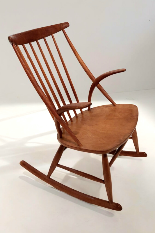 S 273 JC Oak rocking chair by Illum Wikkelso, Denmark 1958