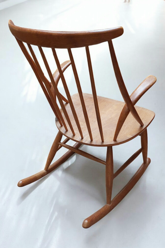 S 273 JC Oak rocking chair by Illum Wikkelso, Denmark 1958