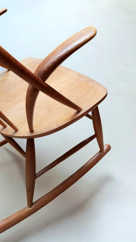 S 273 JC Oak rocking chair by Illum Wikkelso, Denmark 1958