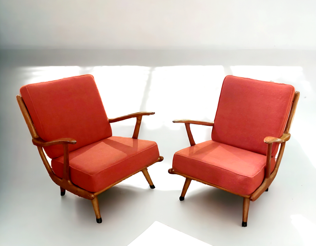 S 281 JC Pair armchairs by B. Sprij Vlaardingen, Holland 1950s