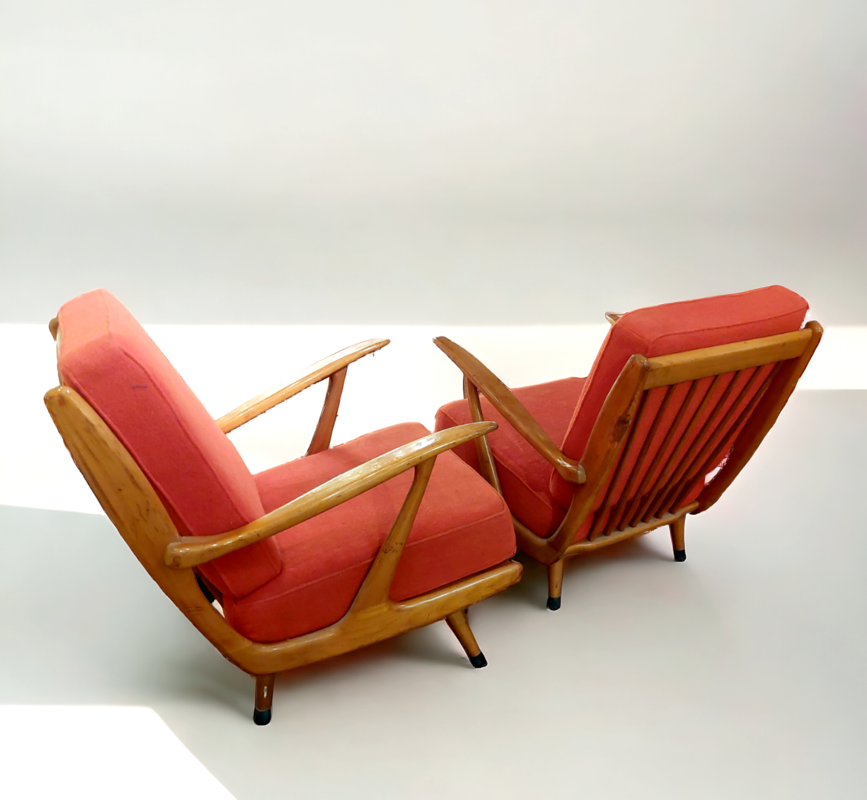 S 281 JC Pair armchairs by B. Sprij Vlaardingen, Holland 1950s