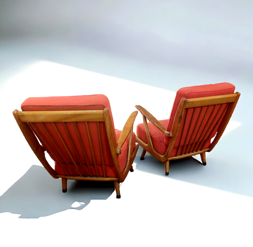 S 281 JC Pair armchairs by B. Sprij Vlaardingen, Holland 1950s