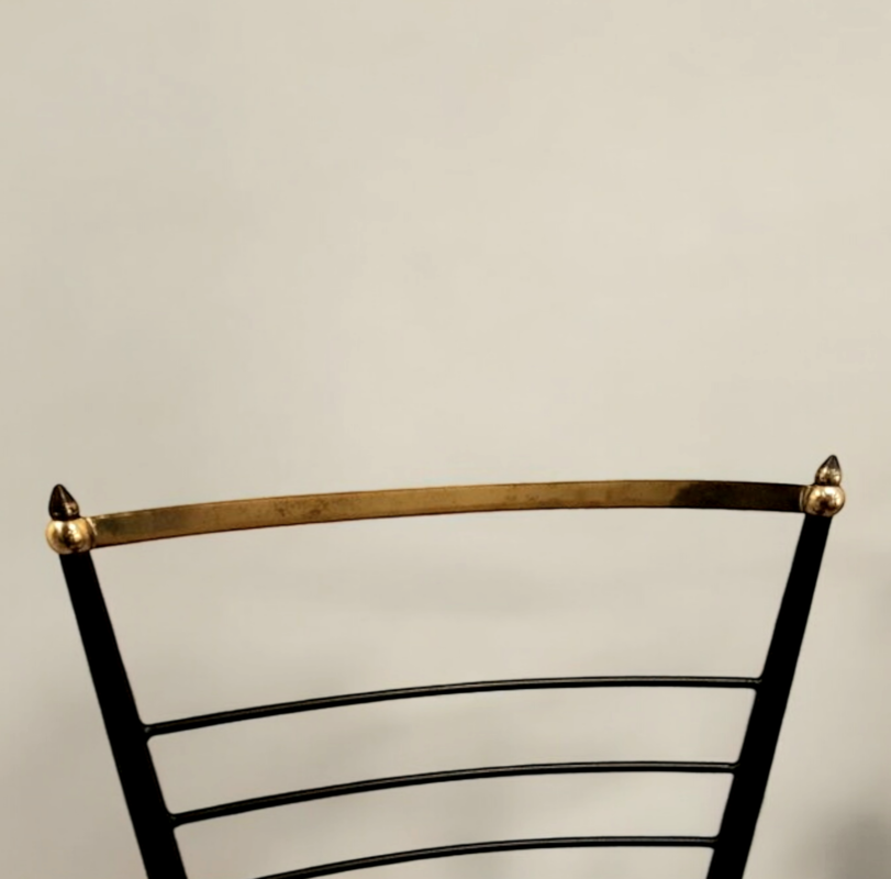 S 282 JC Boudoir neoclassical brass, velvet and metal chair type Chiavari, Italy, 1950s  