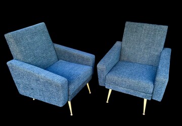 S 299 AS Pair of armchairs 1950´s, covered with new fabric